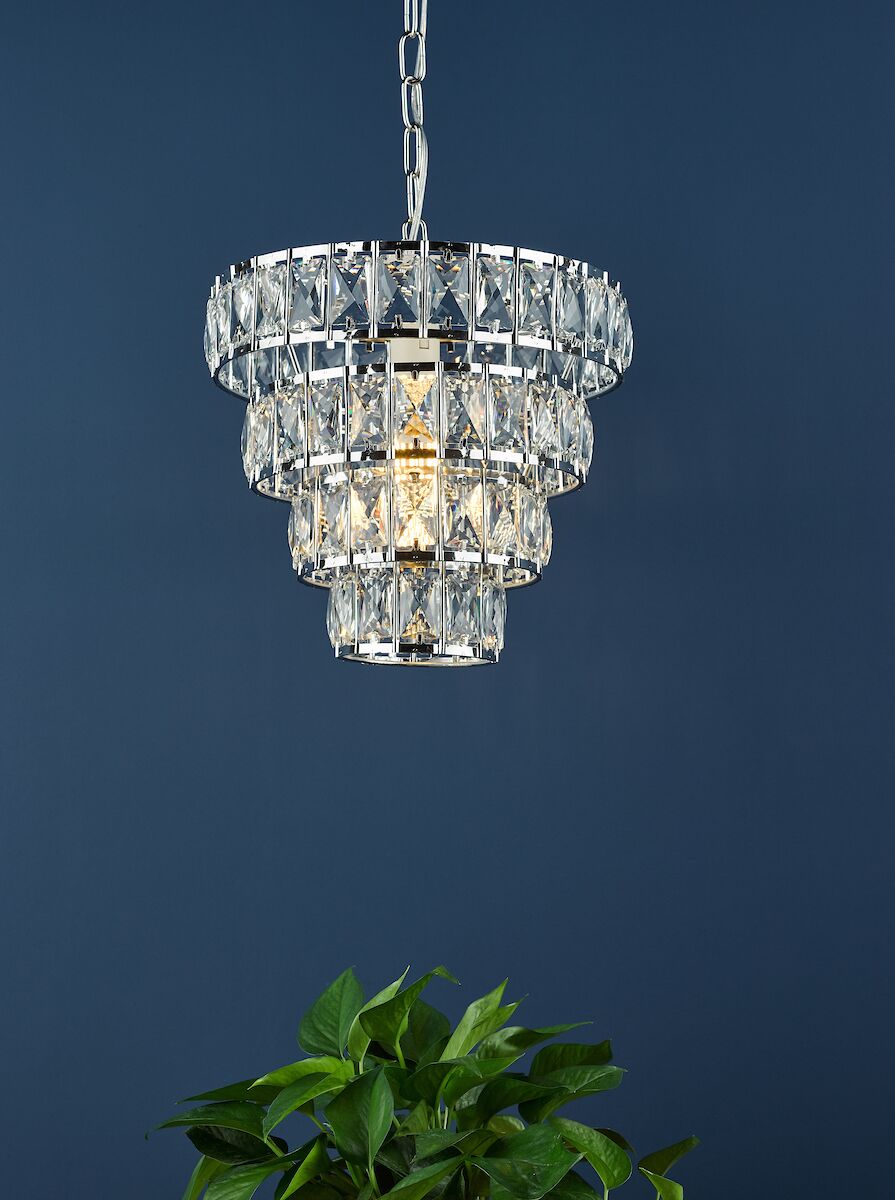 Cerys Single Pendant Polished Chrome Crystal<br>Polished Chrome - Image 9