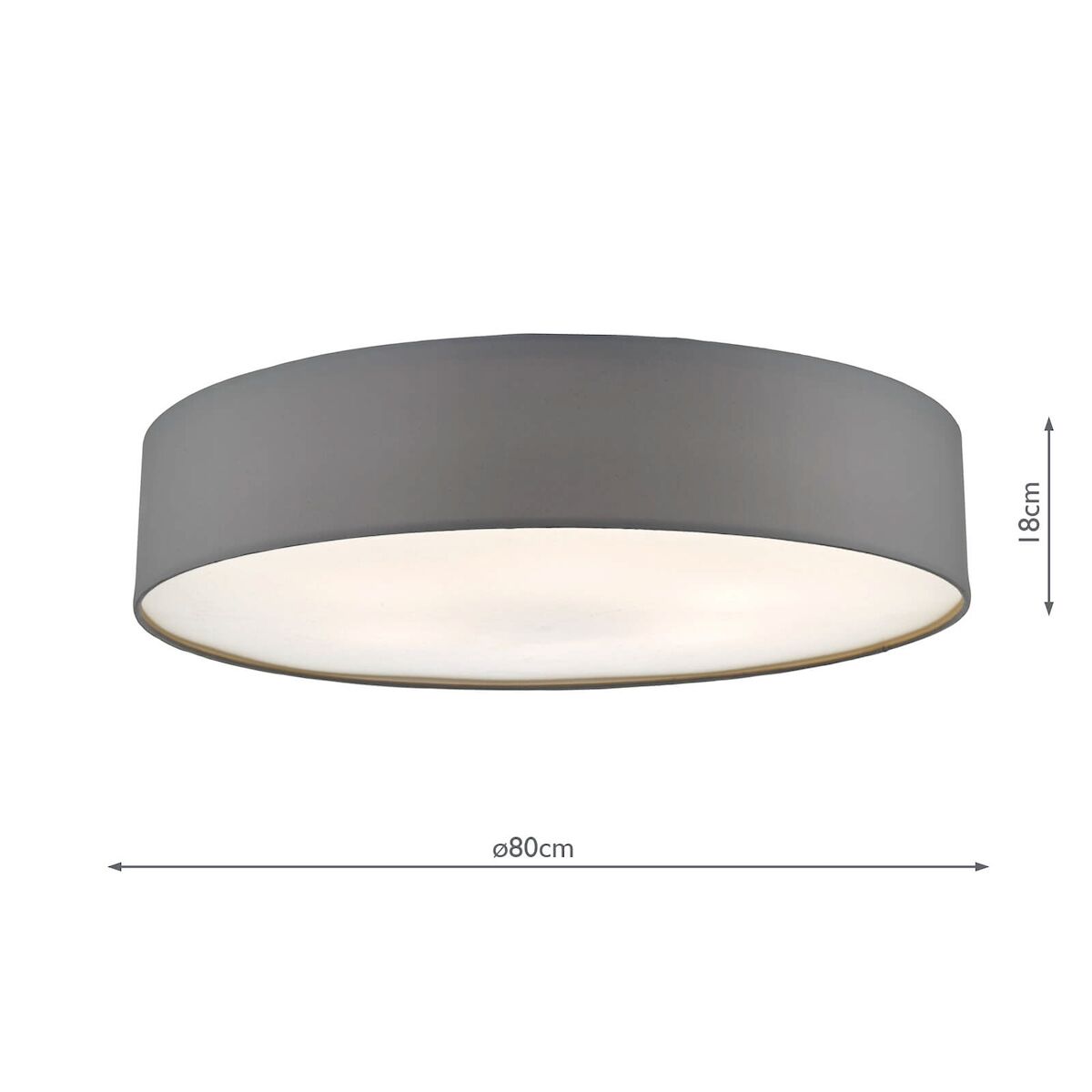 Cierro 6 Light Flush Grey 80cm<br>Grey - Image 5