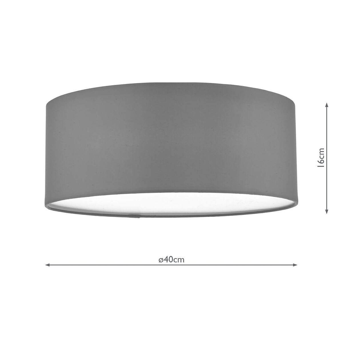Cierro 3 Light Flush Grey 40cm<br>Grey - Image 5