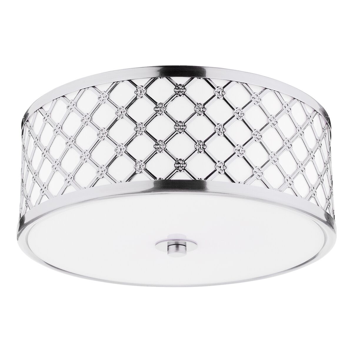 Civic Small 2 Light Flush Polished Chrome Frosted Glass<br>Polished Chrome