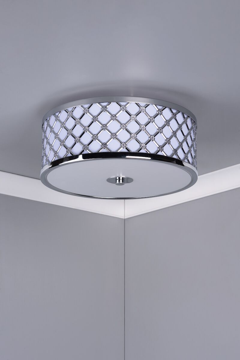 Civic Small 2 Light Flush Polished Chrome Frosted Glass<br>Polished Chrome - Image 4