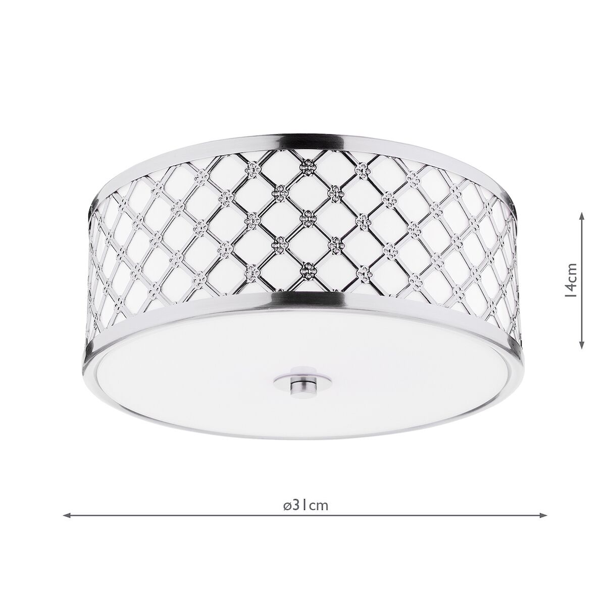 Civic Small 2 Light Flush Polished Chrome Frosted Glass<br>Polished Chrome - Image 5