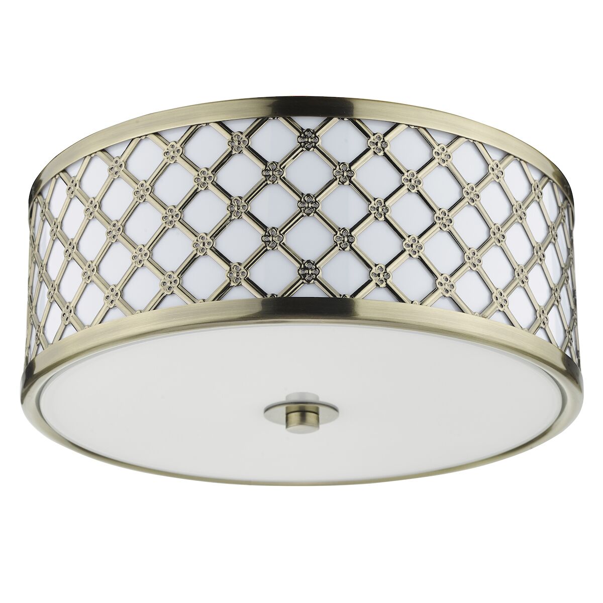 Civic Small 2 Light Flush Antique Brass Frosted Glass<br>Antique Brass - Image 2