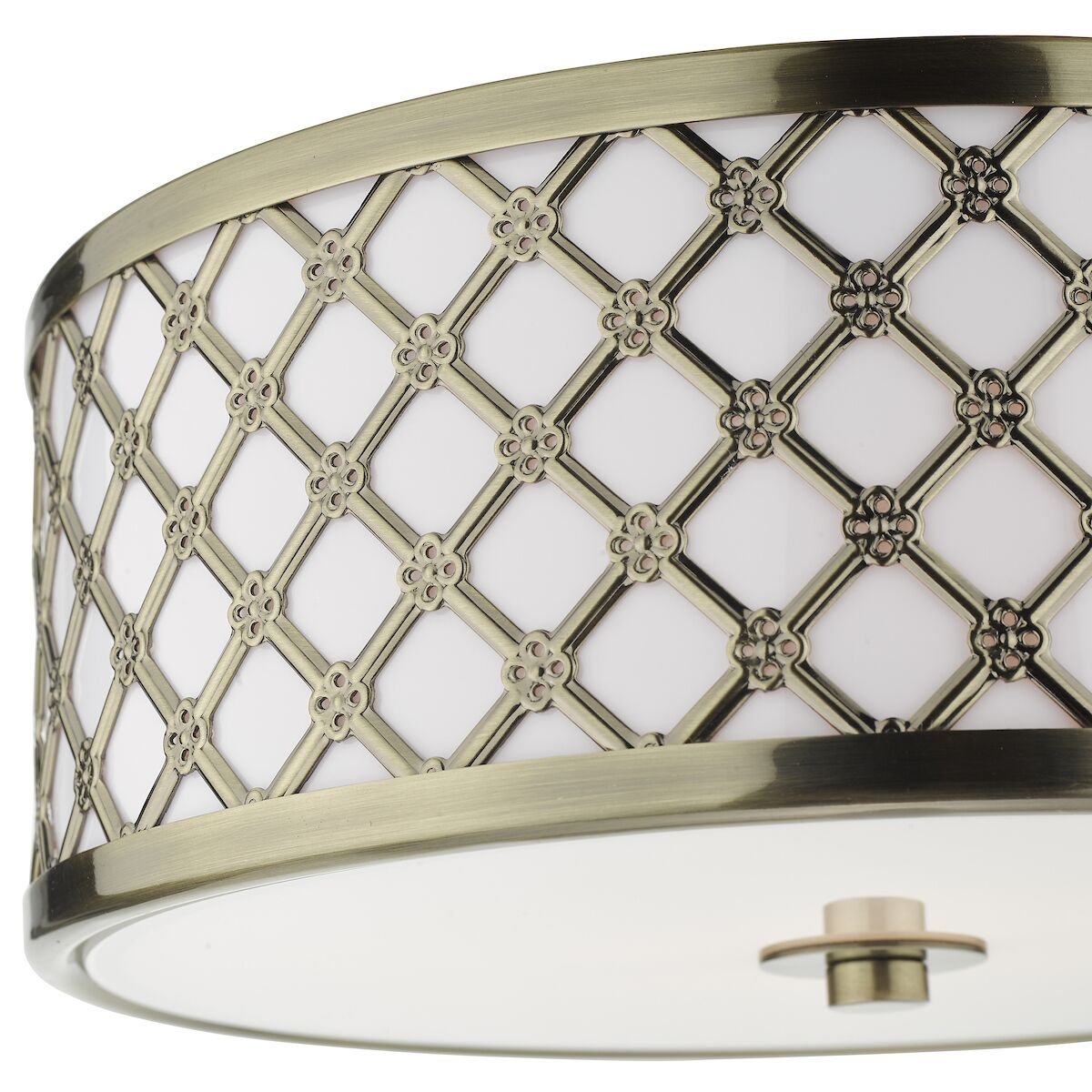 Civic Small 2 Light Flush Antique Brass Frosted Glass<br>Antique Brass - Image 3