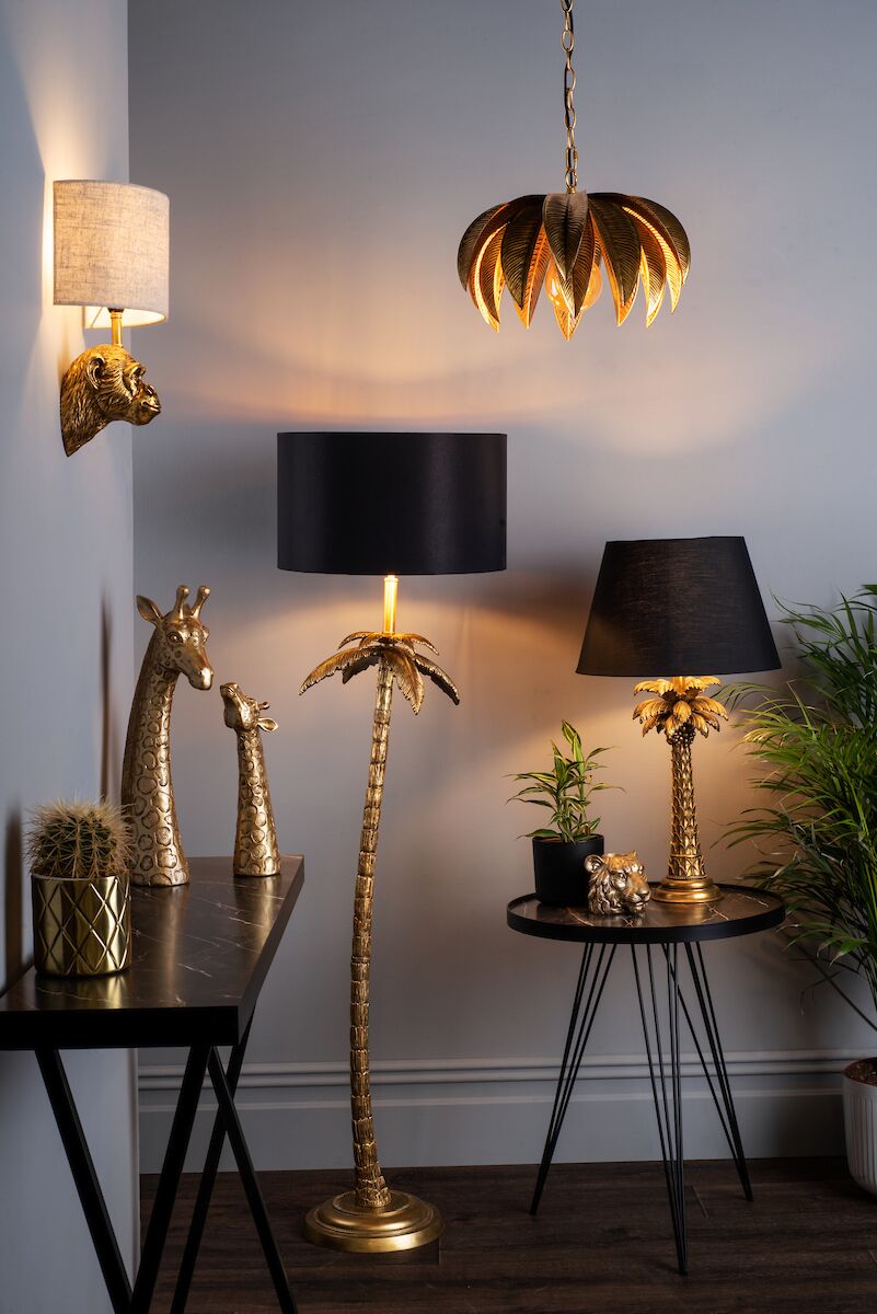 Coco Floor Lamp Antique Gold With Shade <br>Antique Gold - Image 7