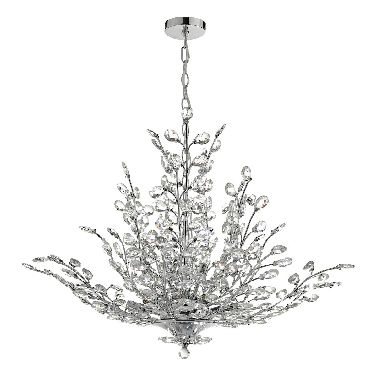 Cordelia 9 Light Pendant Polished Chrome & Crystal<br>Polished Chrome - Image 2