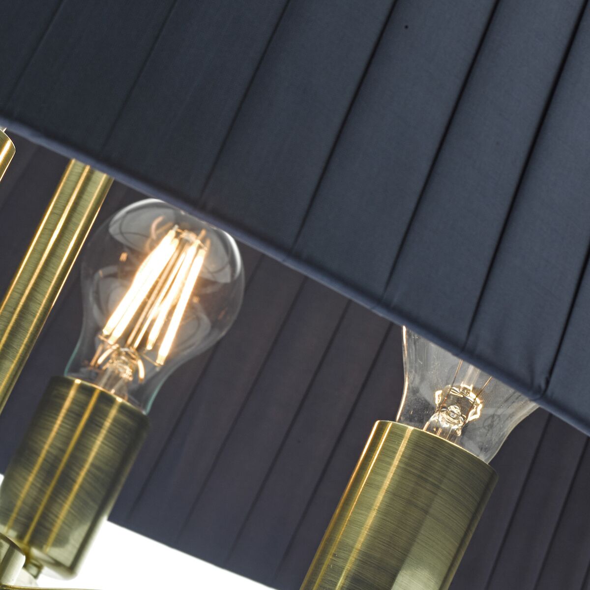 Cristin 4 Light Pendant Satin Brass With Navy Shade<br>Satin Brass - Image 2