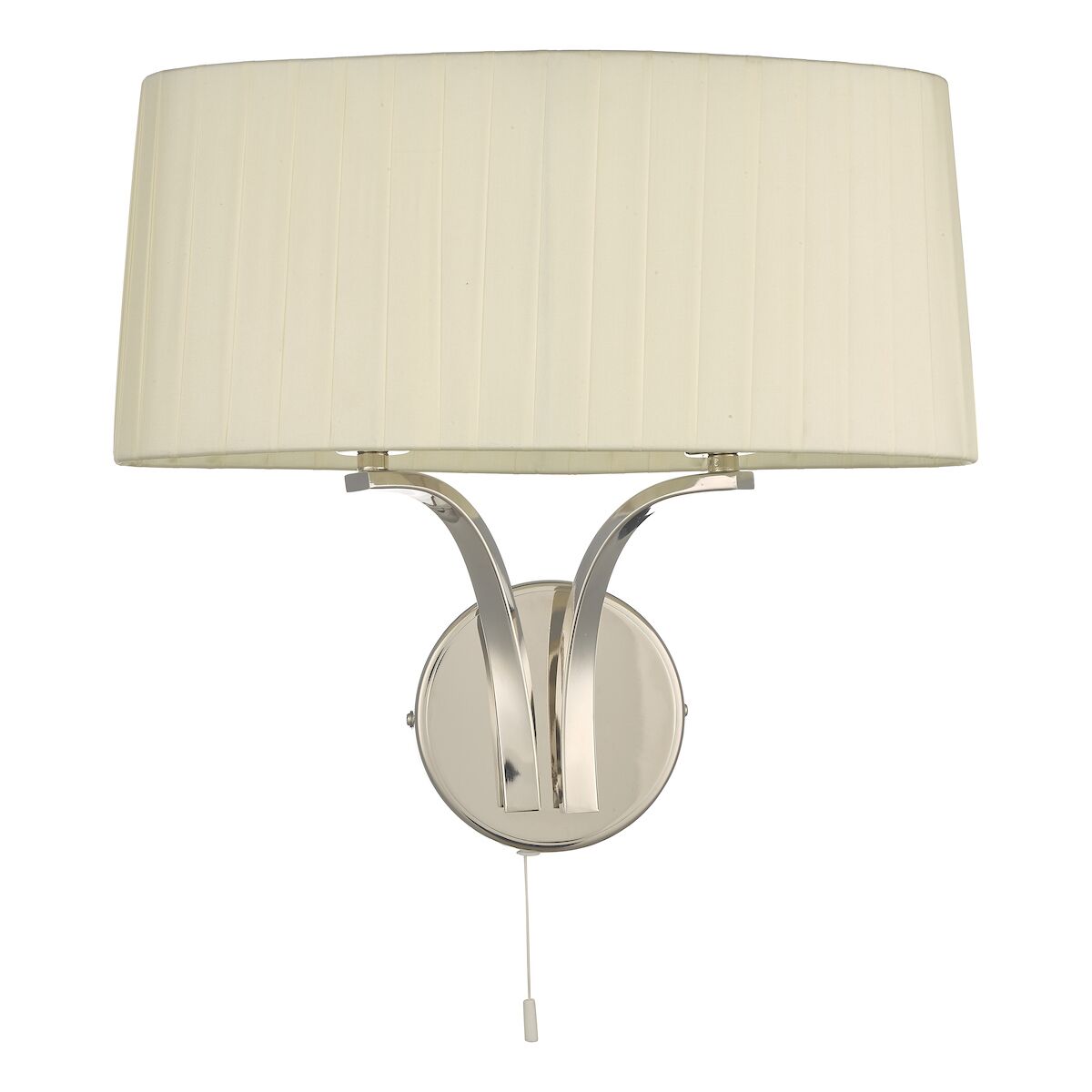 Cristin 2 Light Wall Light Polished Nickel With Ivory Shade <br>Polished Nickel - Image 2