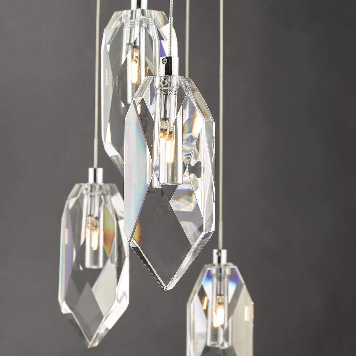 Crystal 12 Light Cluster Pendant Polished Chrome & Crystal<br>Crystal - Image 3