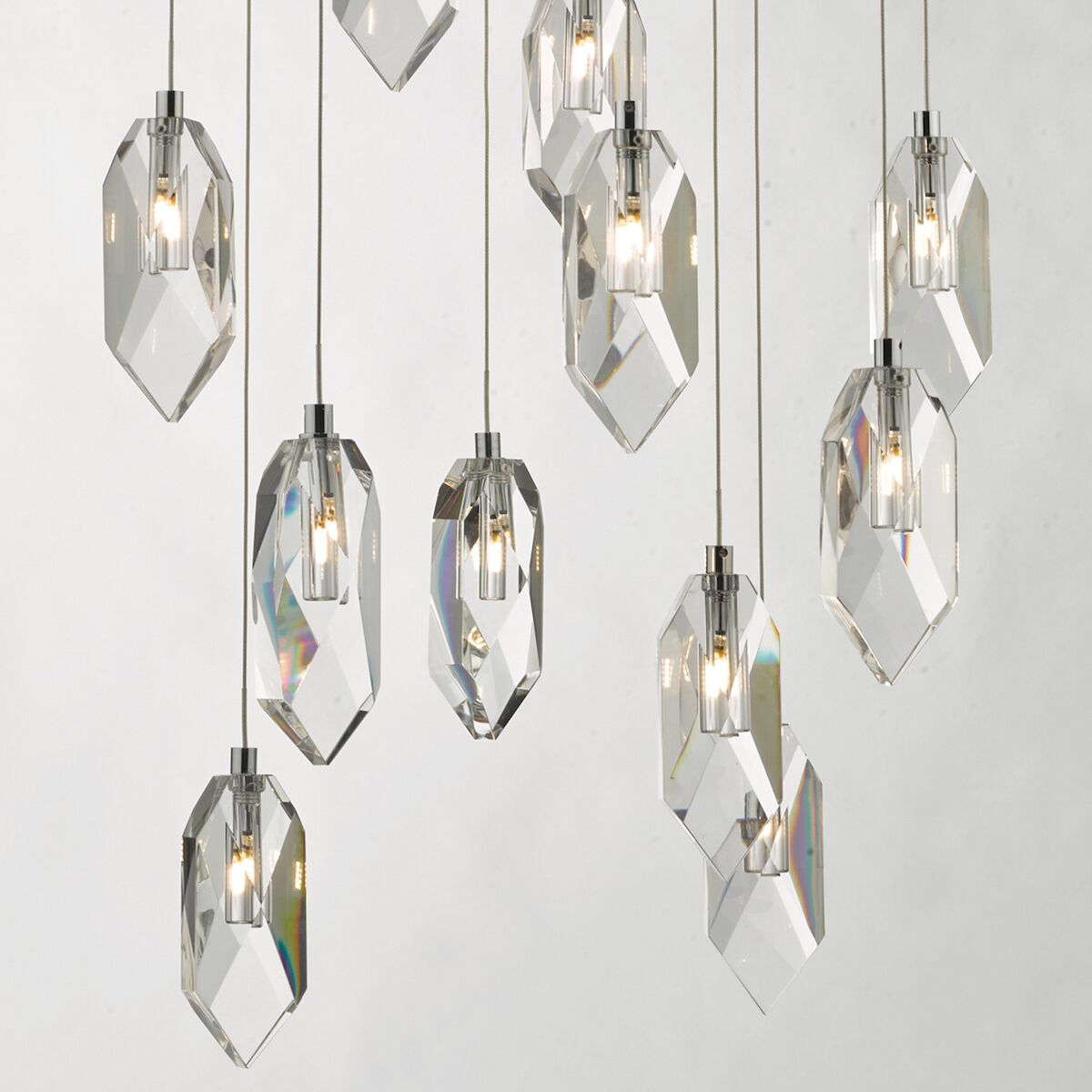 Crystal 12 Light Cluster Pendant Polished Chrome & Crystal<br>Crystal - Image 4