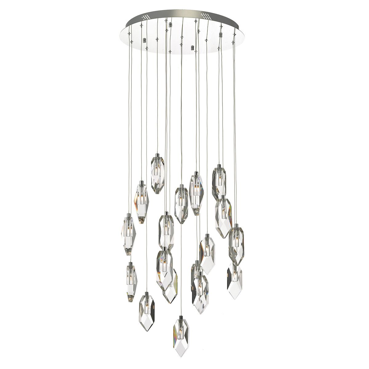 Crystal 18 Light Cluster Pendant Polished Chrome & Crystal<br>Crystal - Image 2