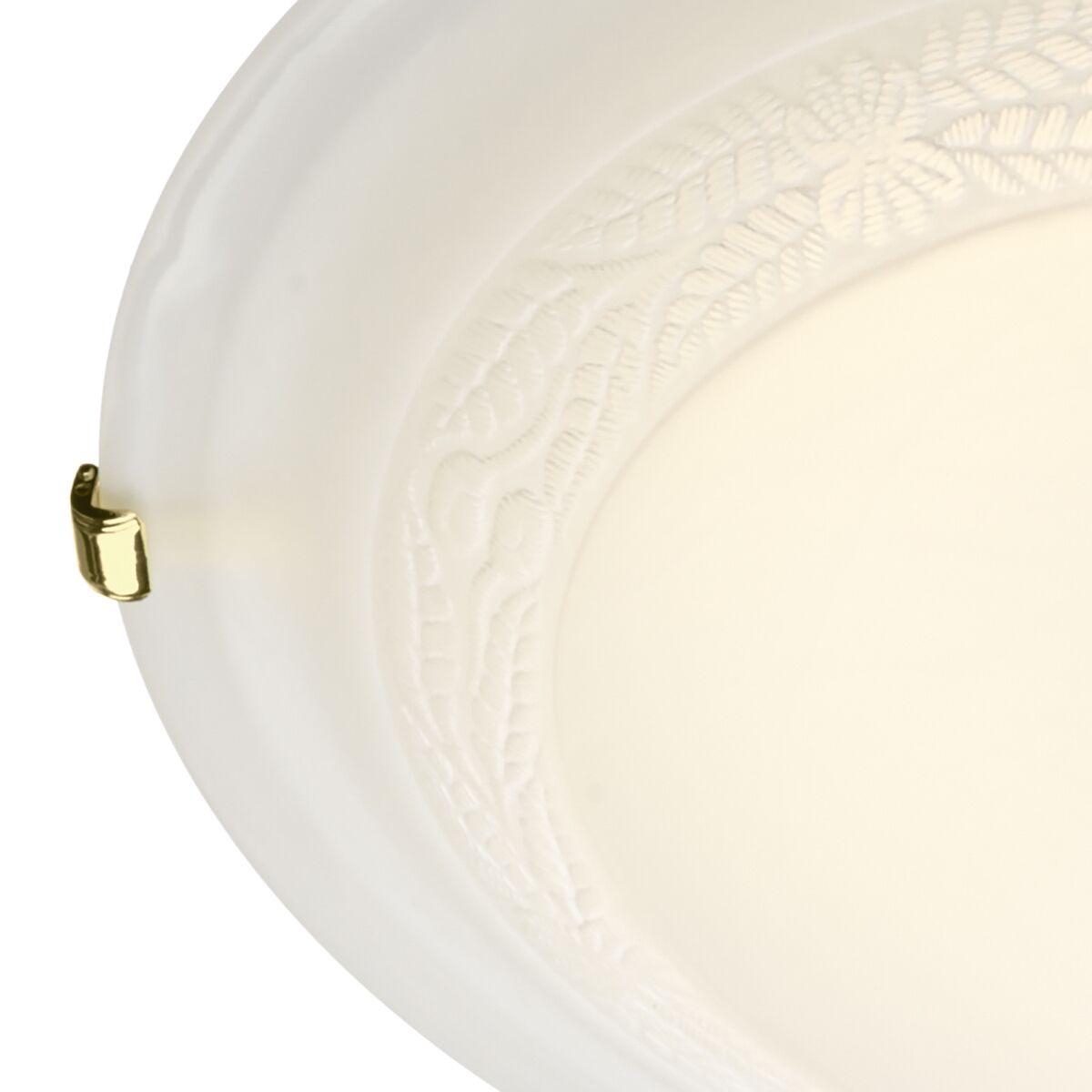 Damask 30cm Diam Flush(Glass White)<br>Alabaster Effect - Image 2