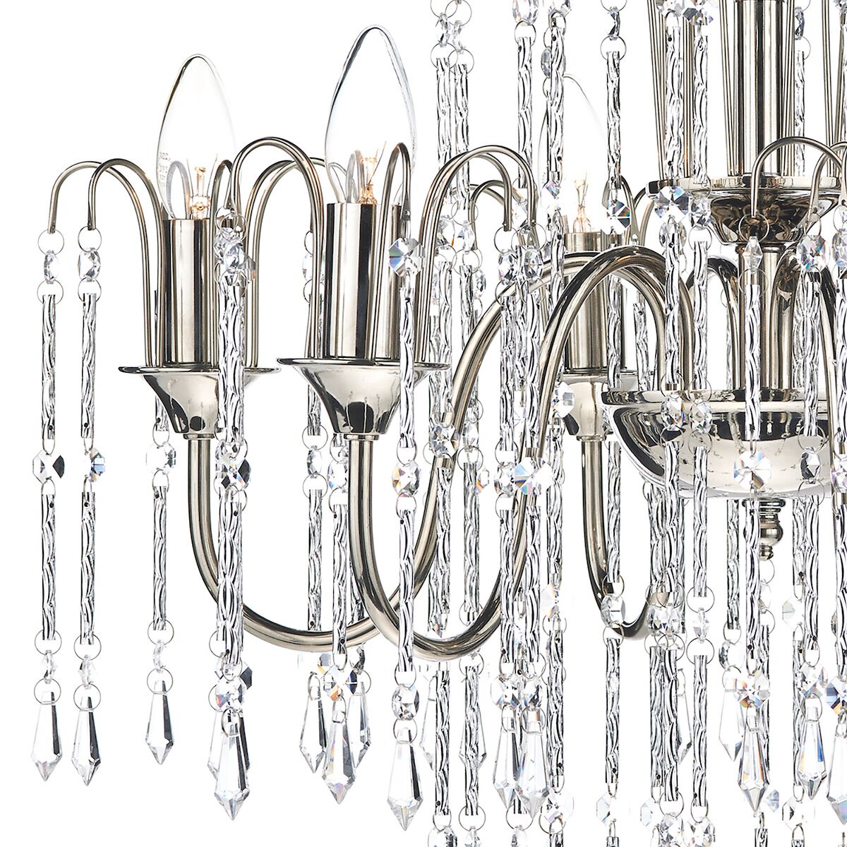 Daniella 6 Light Pendant Polished Nickel Crystal Dual Mount<br>Polished Nickel - Image 3
