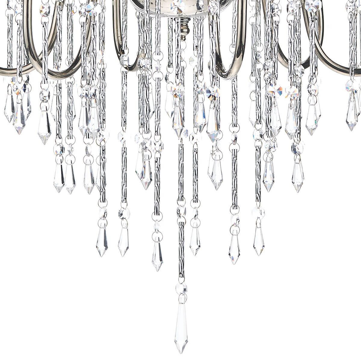Daniella 6 Light Pendant Polished Nickel Crystal Dual Mount<br>Polished Nickel - Image 4