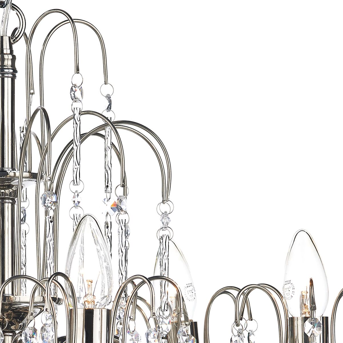 Daniella 6 Light Pendant Polished Nickel Crystal Dual Mount<br>Polished Nickel - Image 5