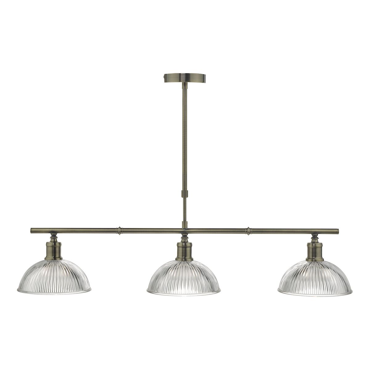 Dara 3 Light Bar Pendant Antique Brass & Glass<br>Antique Brass