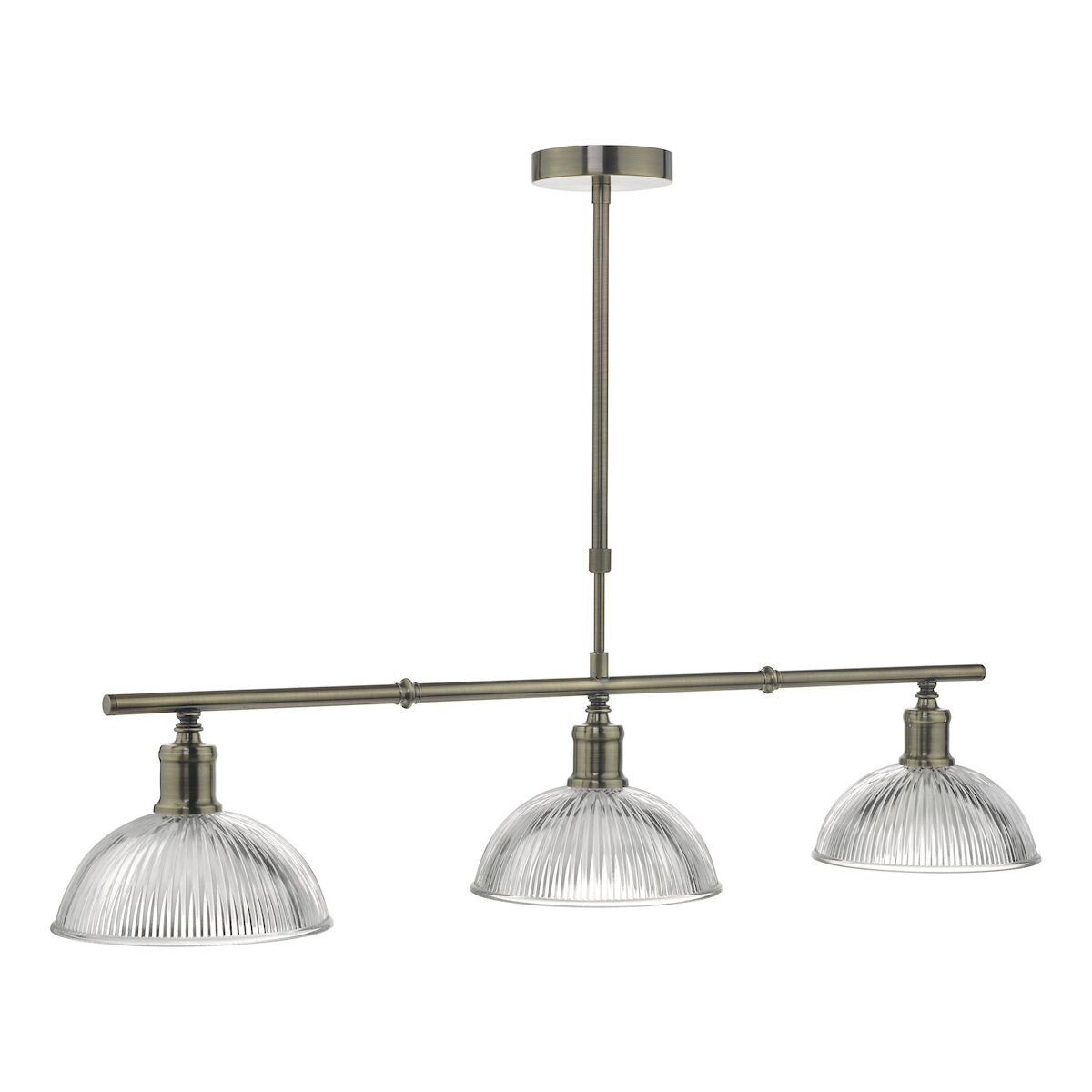 Dara 3 Light Bar Pendant Antique Brass & Glass<br>Antique Brass - Image 3