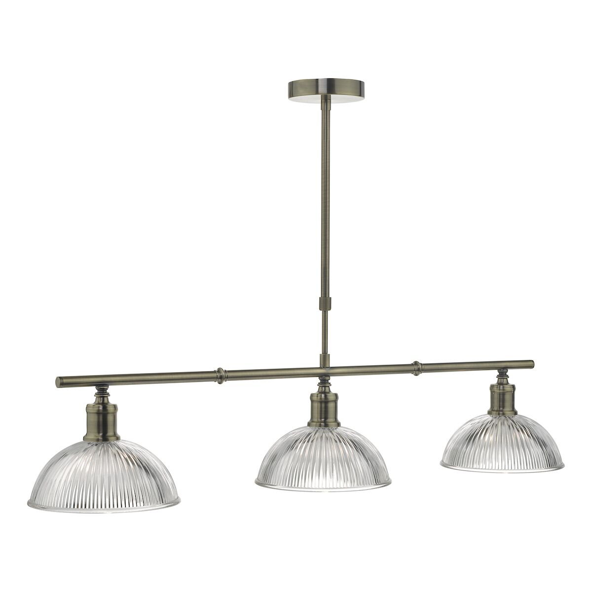 Dara 3 Light Bar Pendant Antique Brass & Glass<br>Antique Brass - Image 4