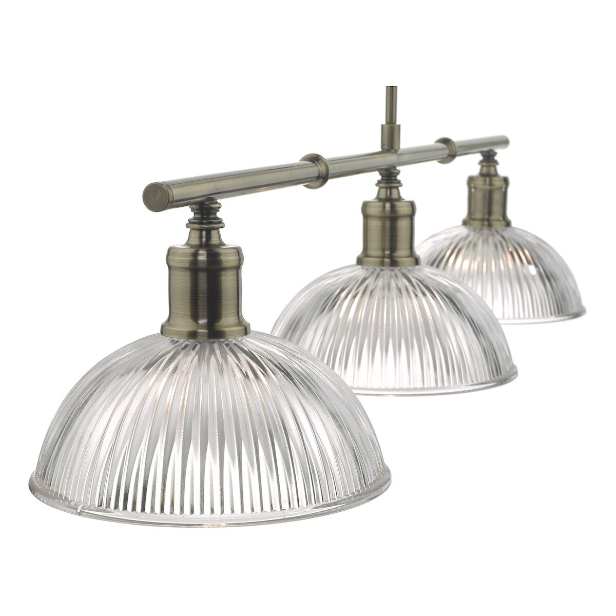 Dara 3 Light Bar Pendant Antique Brass & Glass<br>Antique Brass - Image 5