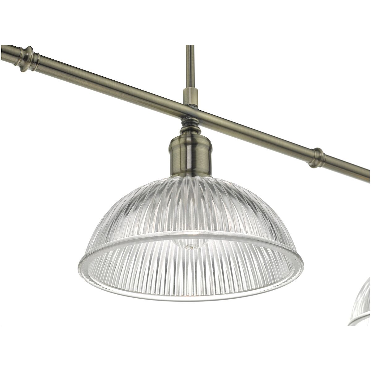 Dara 3 Light Bar Pendant Antique Brass & Glass<br>Antique Brass - Image 6