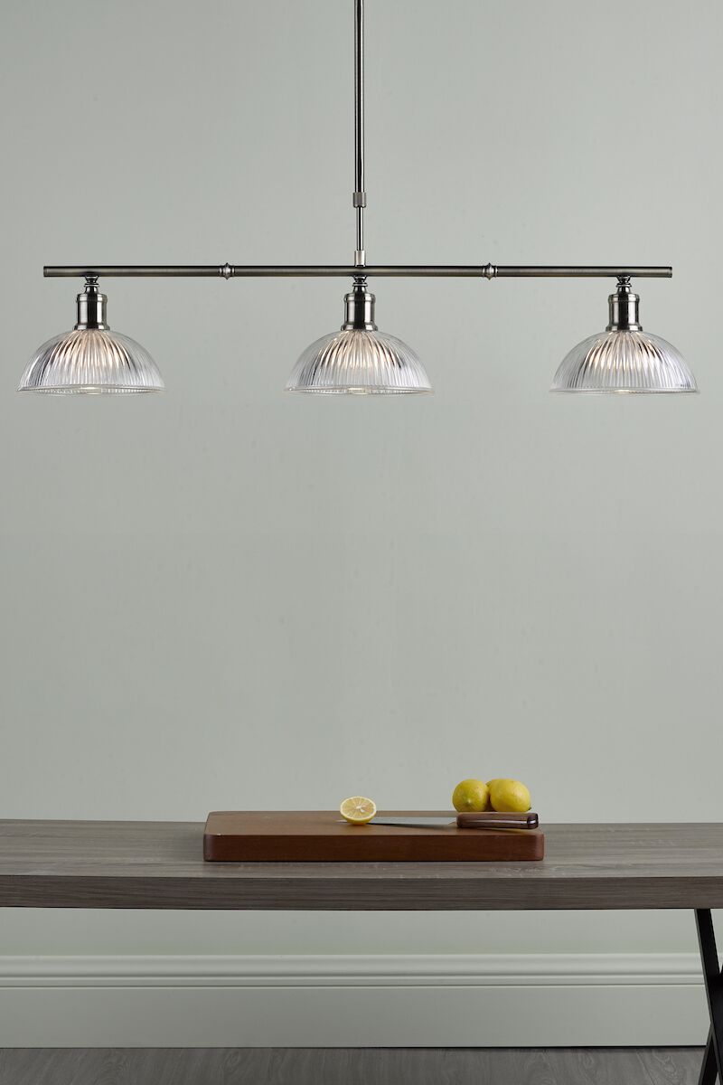 Dara 3 Light Bar Pendant Antique Brass & Glass<br>Antique Brass - Image 8