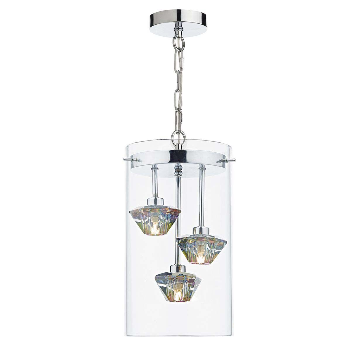 Decade 3 Light Pendant Polished Chrome Glass<br>Polished Chrome