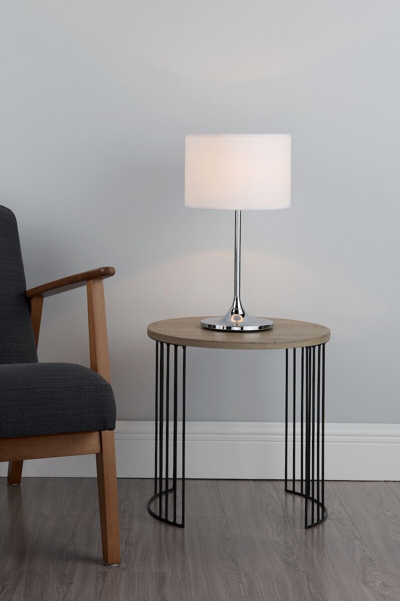 Delta Table Lamp Polished Chrome With Shade <br>Polished Chrome - Image 5