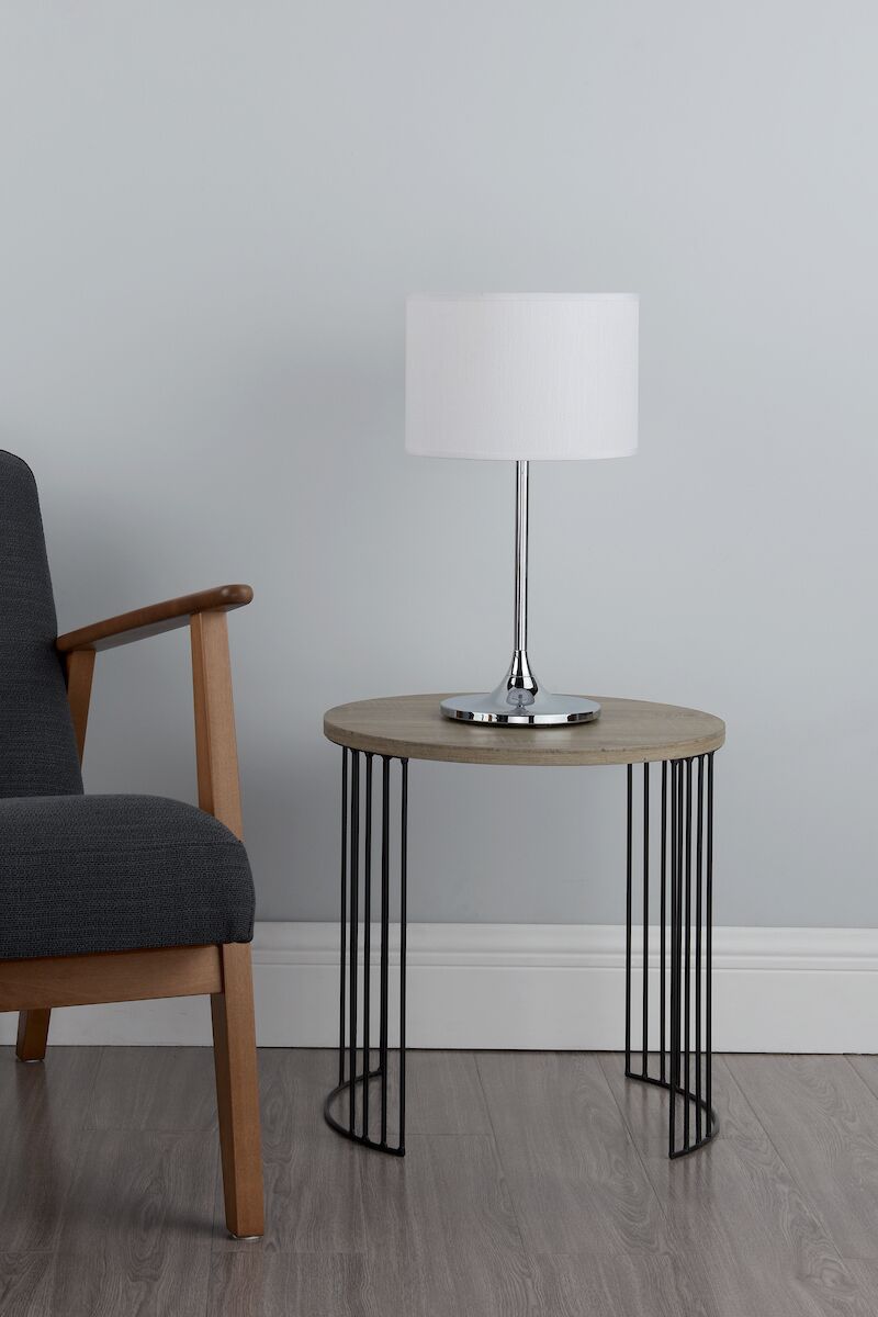 Delta Table Lamp Polished Chrome With Shade <br>Polished Chrome - Image 6