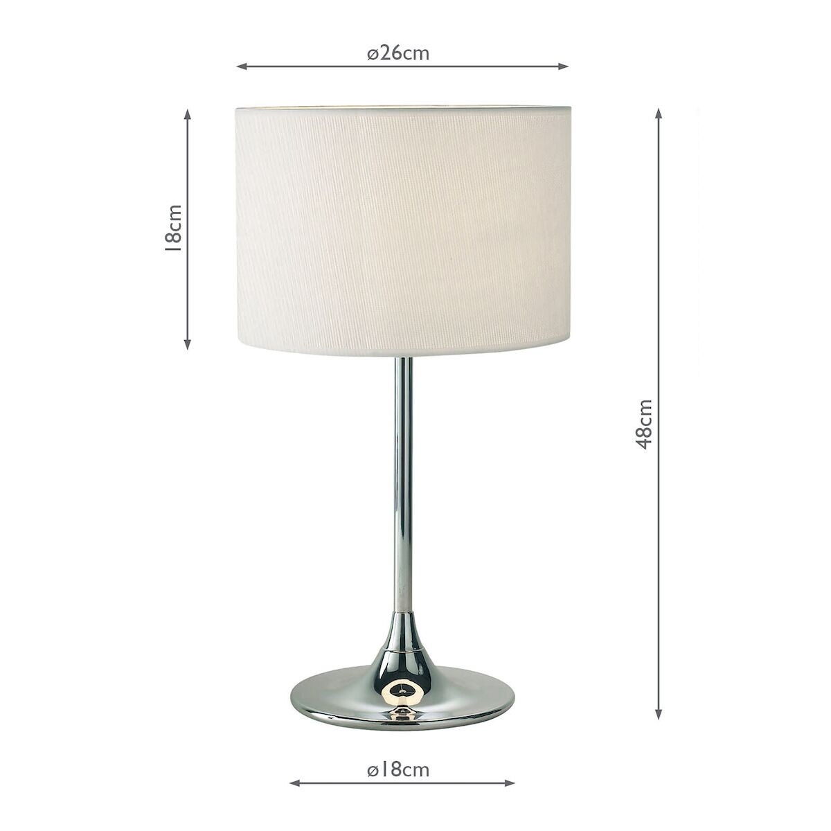 Delta Table Lamp Polished Chrome With Shade <br>Polished Chrome - Image 9