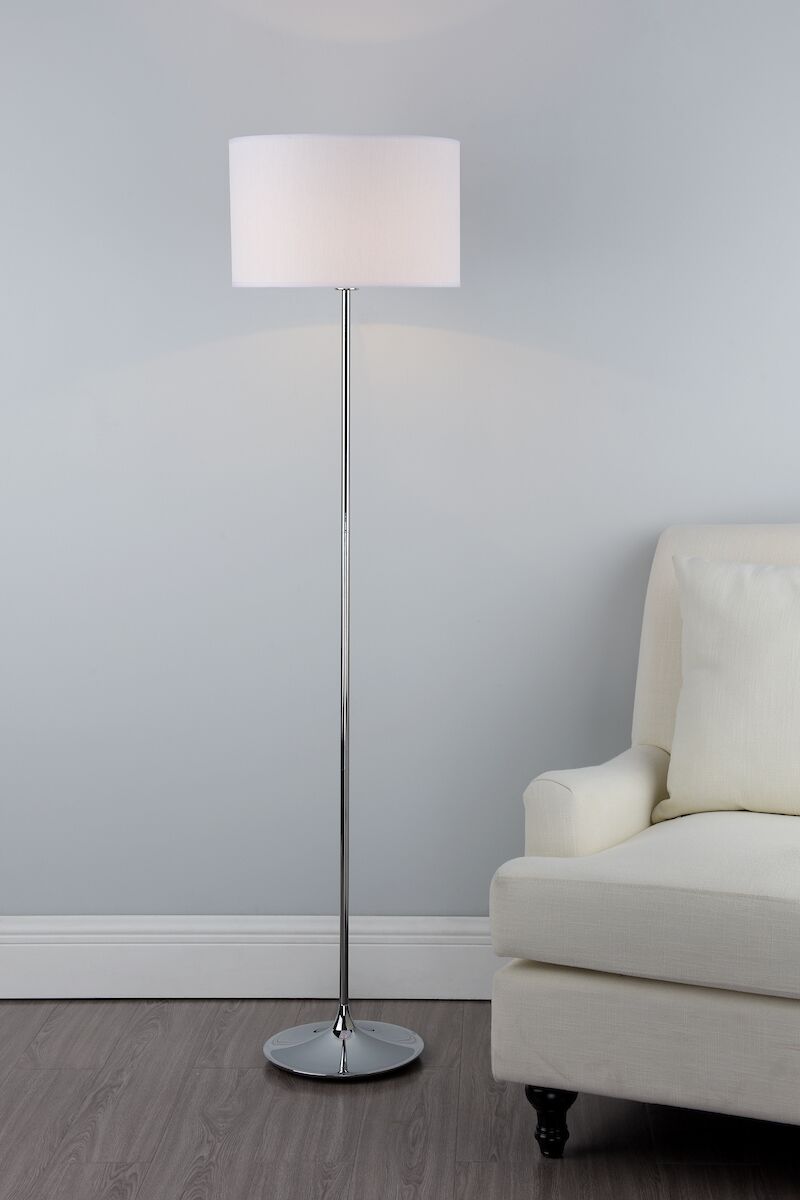 Delta Floor Lamp Polished Chrome With Shade <br>Polished Chrome - Image 4