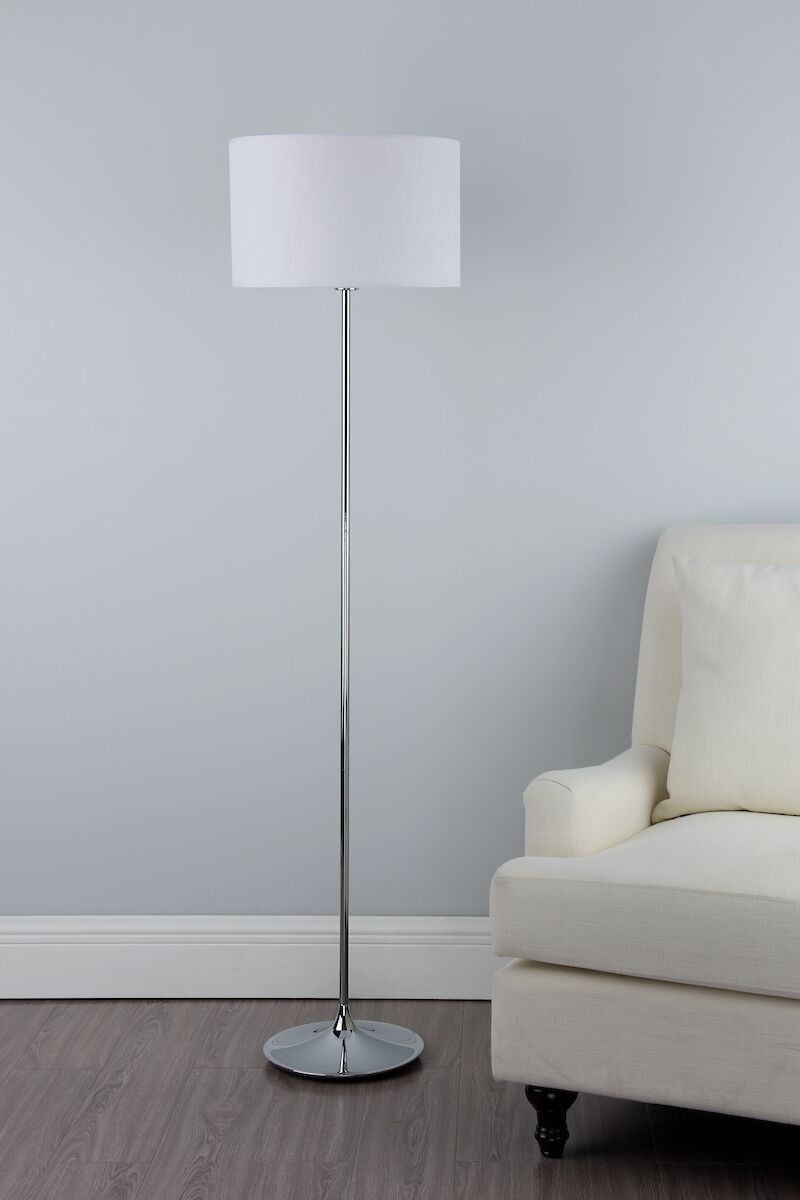 Delta Floor Lamp Polished Chrome With Shade <br>Polished Chrome - Image 5