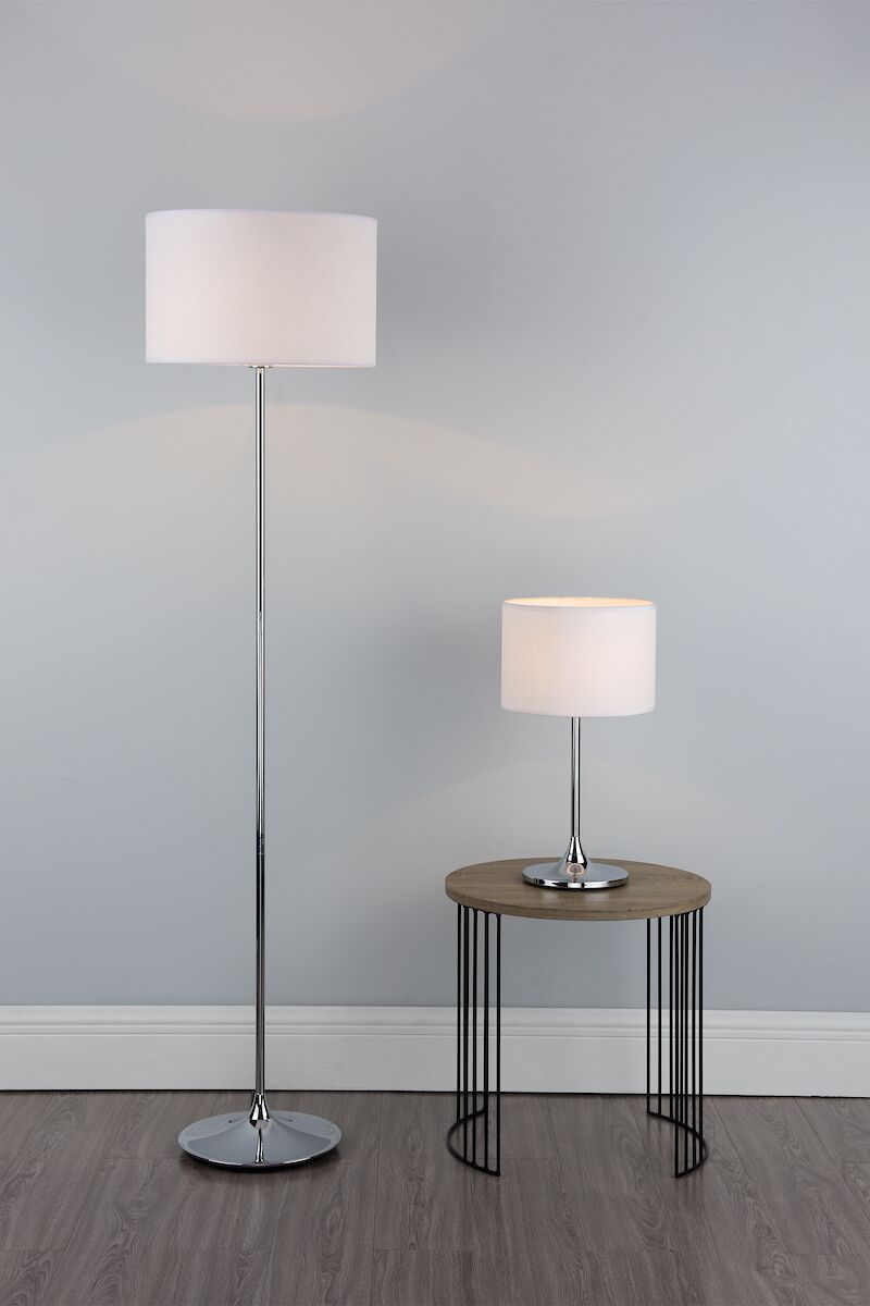 Delta Floor Lamp Polished Chrome With Shade <br>Polished Chrome - Image 6