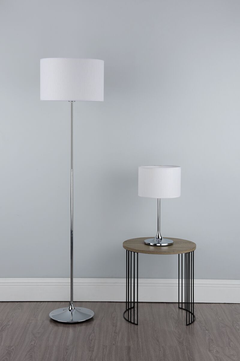 Delta Floor Lamp Polished Chrome With Shade <br>Polished Chrome - Image 7