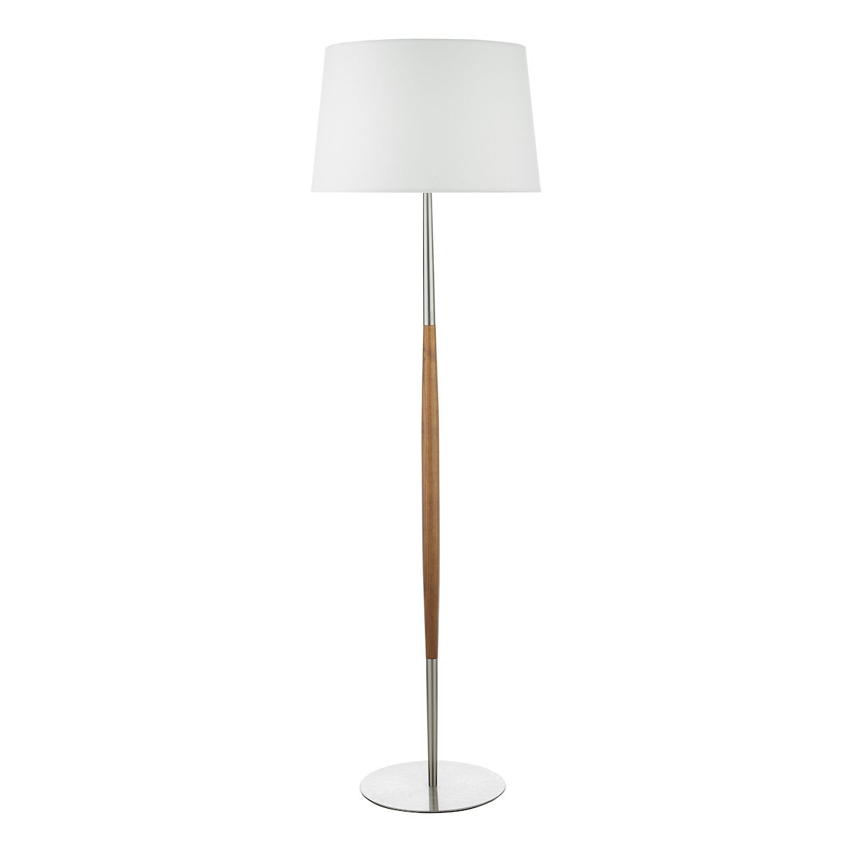 Detroit Floor Lamp Satin Nickel Walnut Detail Base Only<br>Satin Nickel - Image 2
