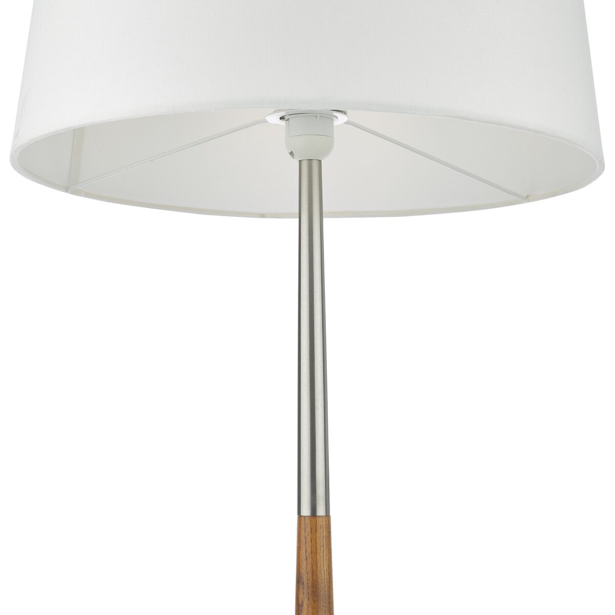 Detroit Floor Lamp Satin Nickel Walnut Detail Base Only<br>Satin Nickel - Image 3