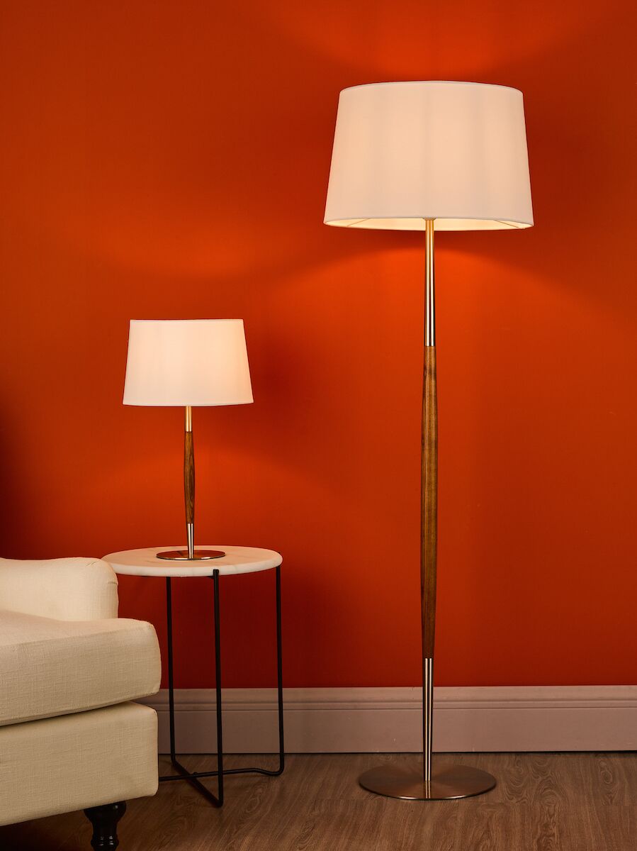 Detroit Floor Lamp Satin Nickel Walnut Detail Base Only<br>Satin Nickel - Image 8