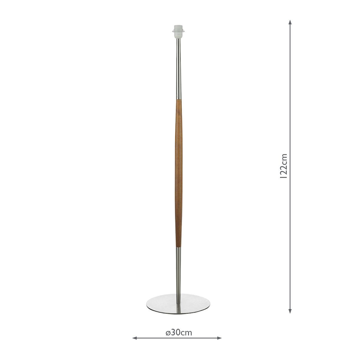 Detroit Floor Lamp Satin Nickel Walnut Detail Base Only<br>Satin Nickel - Image 9