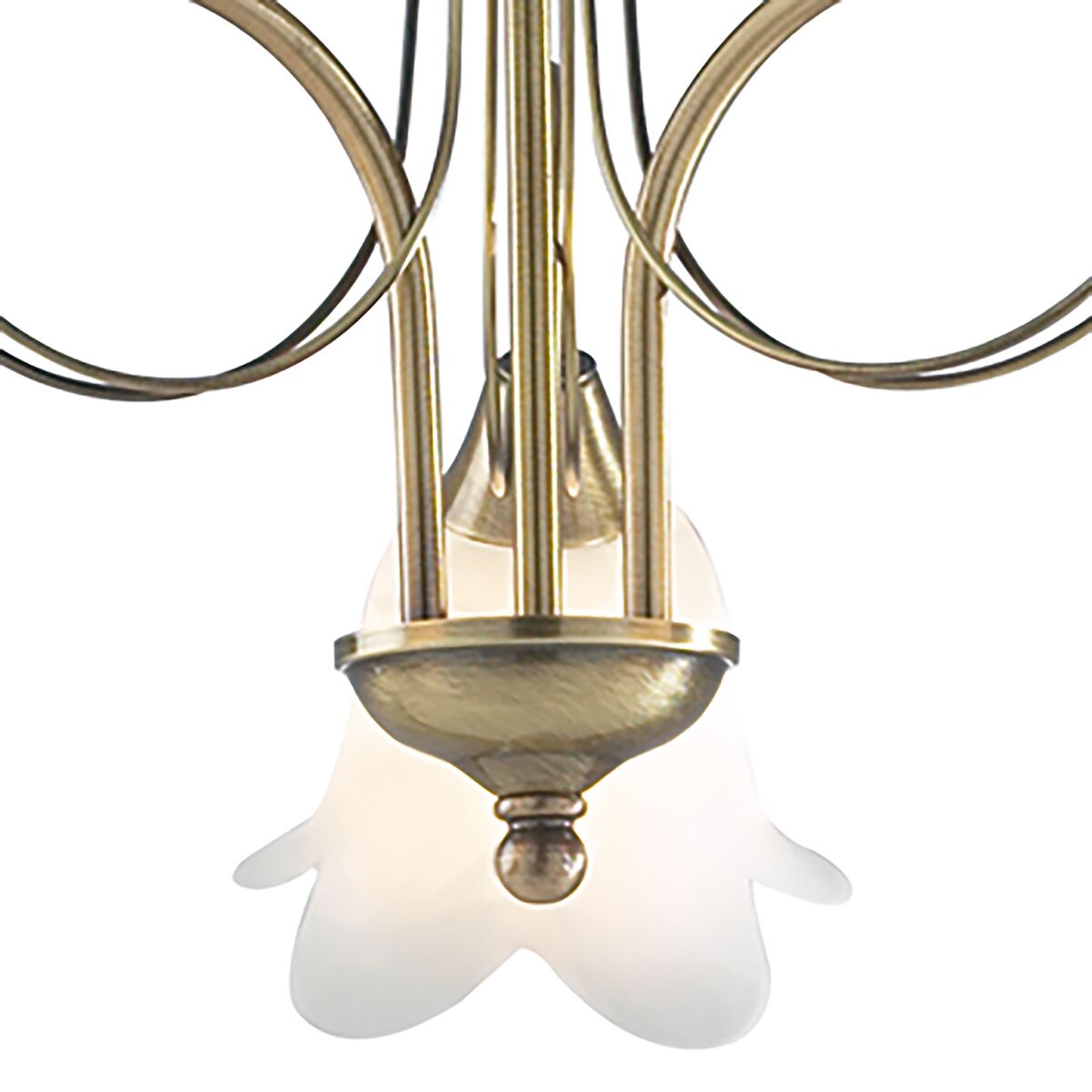 Doublet 3 Light Semi Flush Antique Brass complete with Alabaster Glass<br>Antique Brass - Image 3