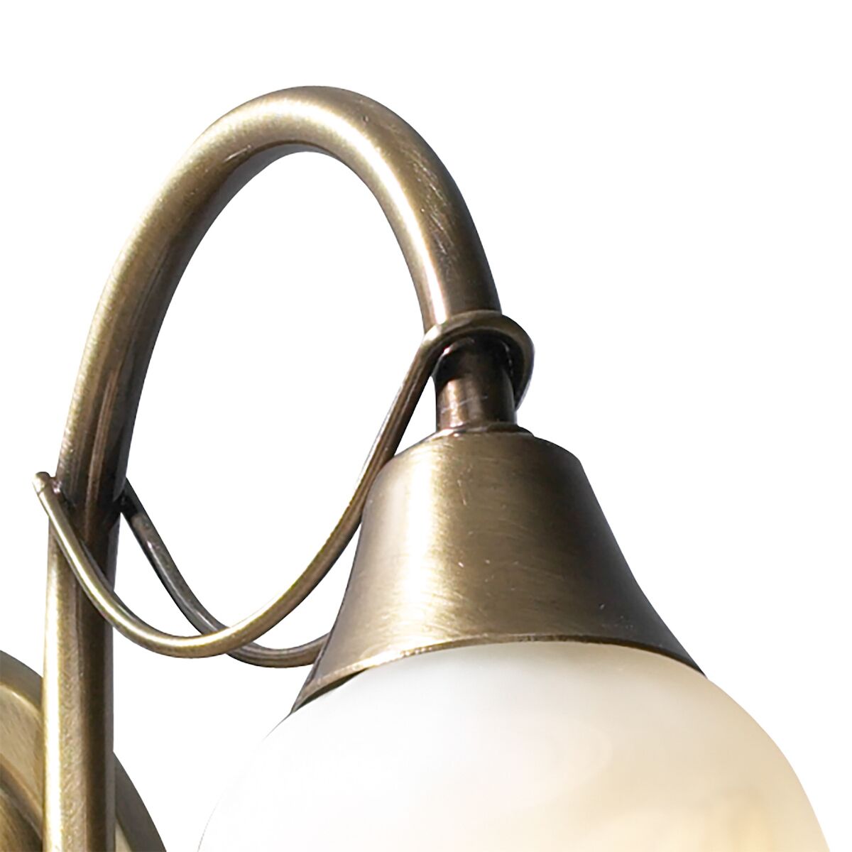Doublet Double Wall Bracket Antique Brass complete with Alabaster Glass<br>Antique Brass - Image 3