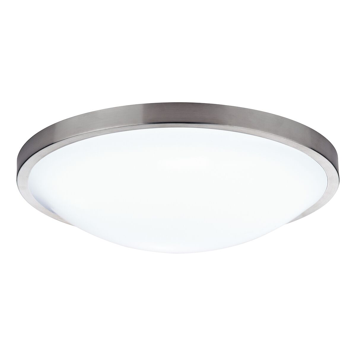 Dover Bathroom Flush Satin Chrome White Acrylic IP44 <br> Satin Chrome
