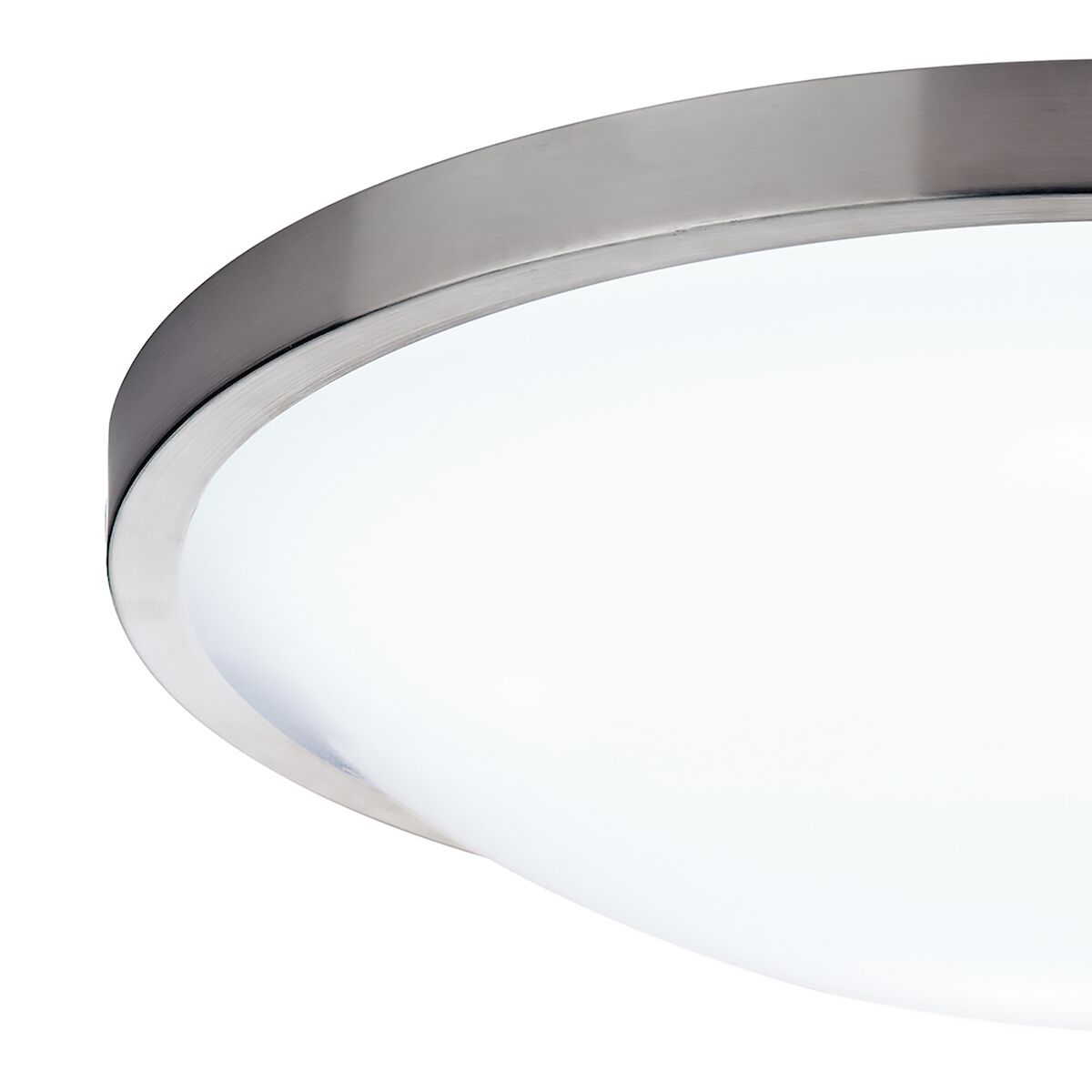 Dover Bathroom Flush Satin Chrome White Acrylic IP44 <br> Satin Chrome - Image 2