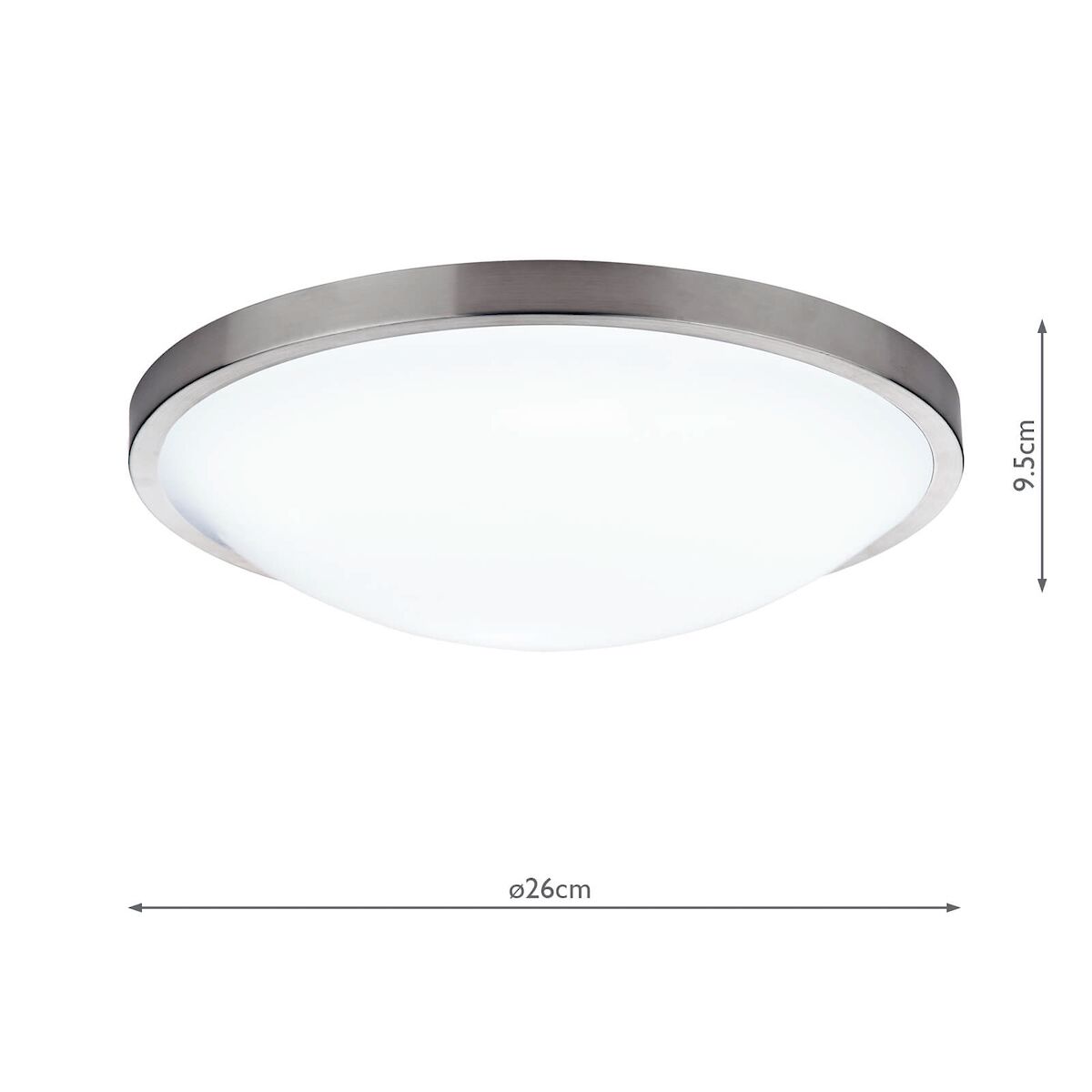 Dover Bathroom Flush Satin Chrome White Acrylic IP44 <br> Satin Chrome - Image 5