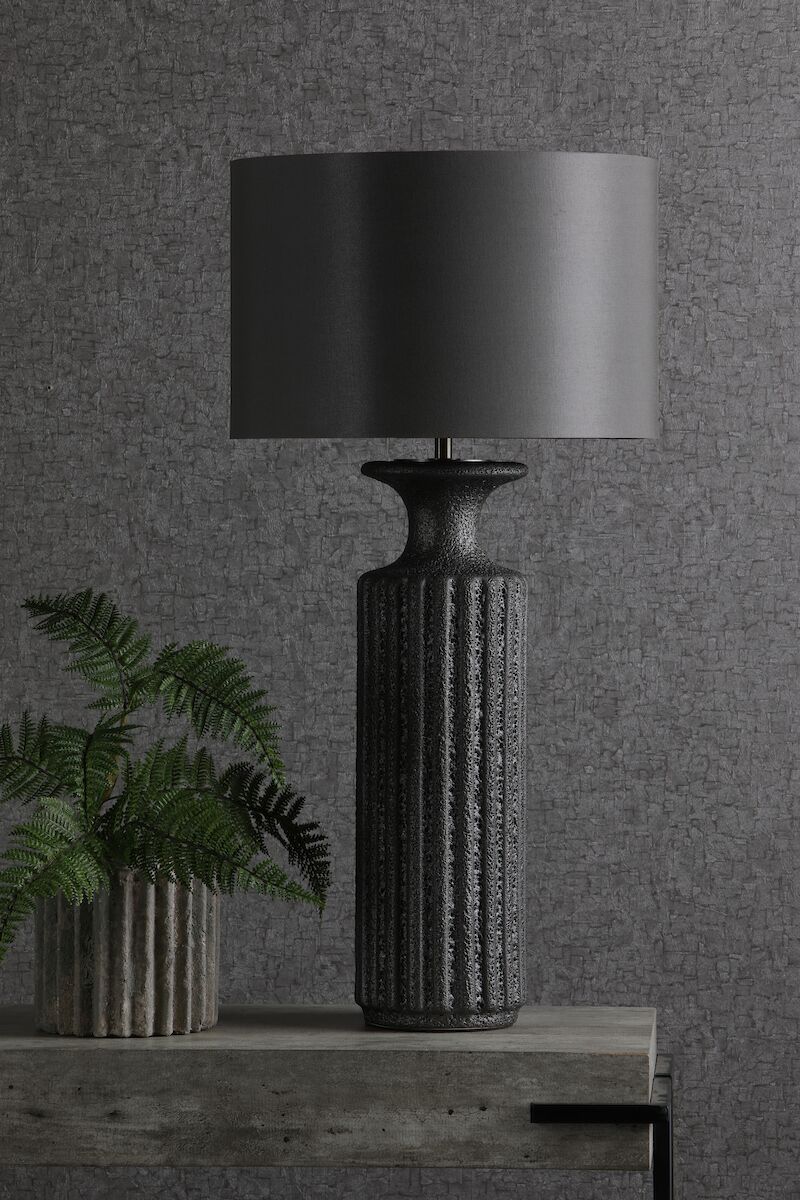Dugan Table Lamp Black Volcanic Glaze Base Only<br>Black Volcanic Glaze - Image 4