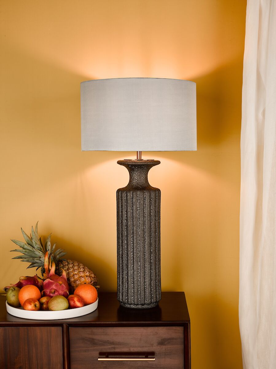 Dugan Table Lamp Black Volcanic Glaze Base Only<br>Black Volcanic Glaze - Image 3
