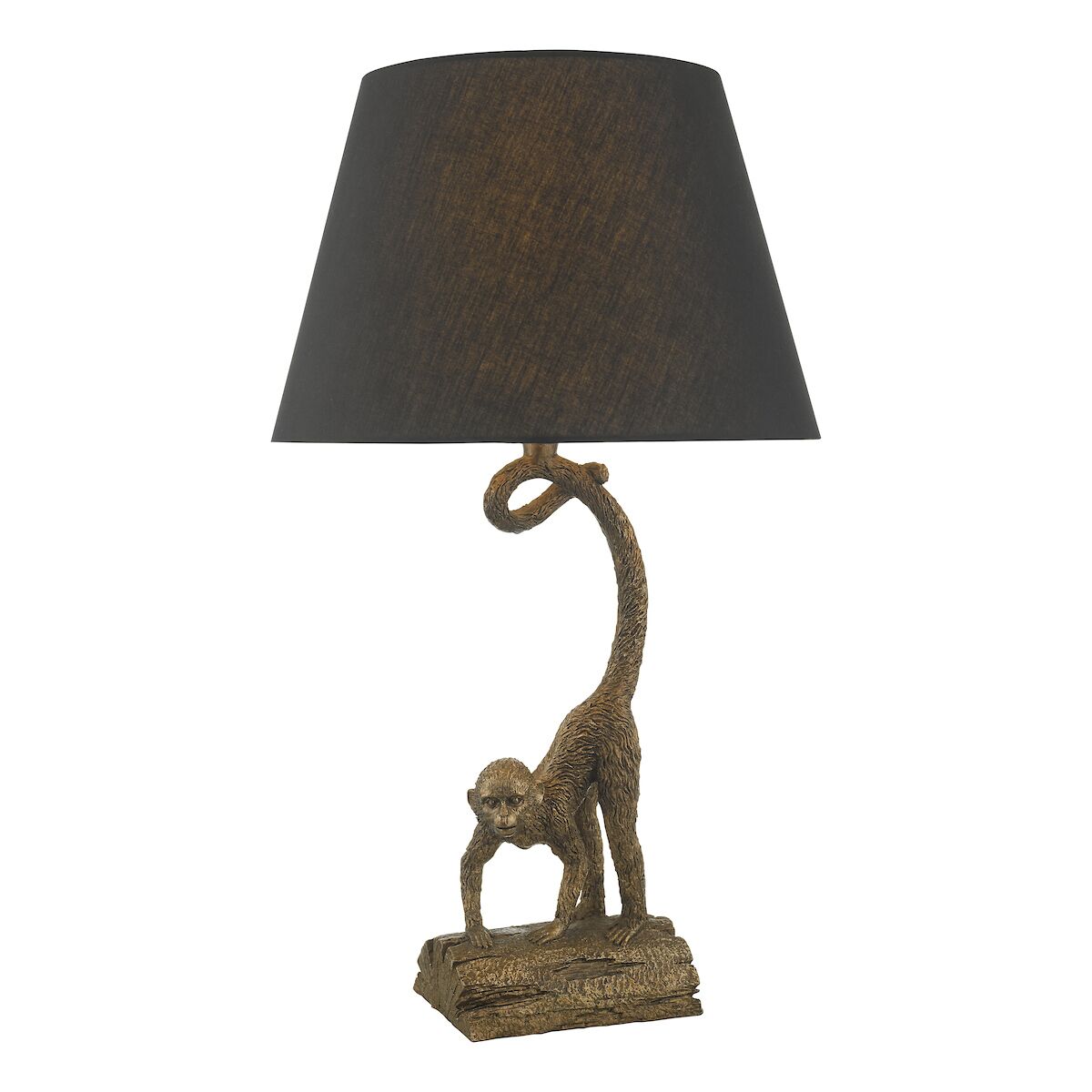 Dwayne Monkey Table Lamp Bronze With Shade Matt Bronze