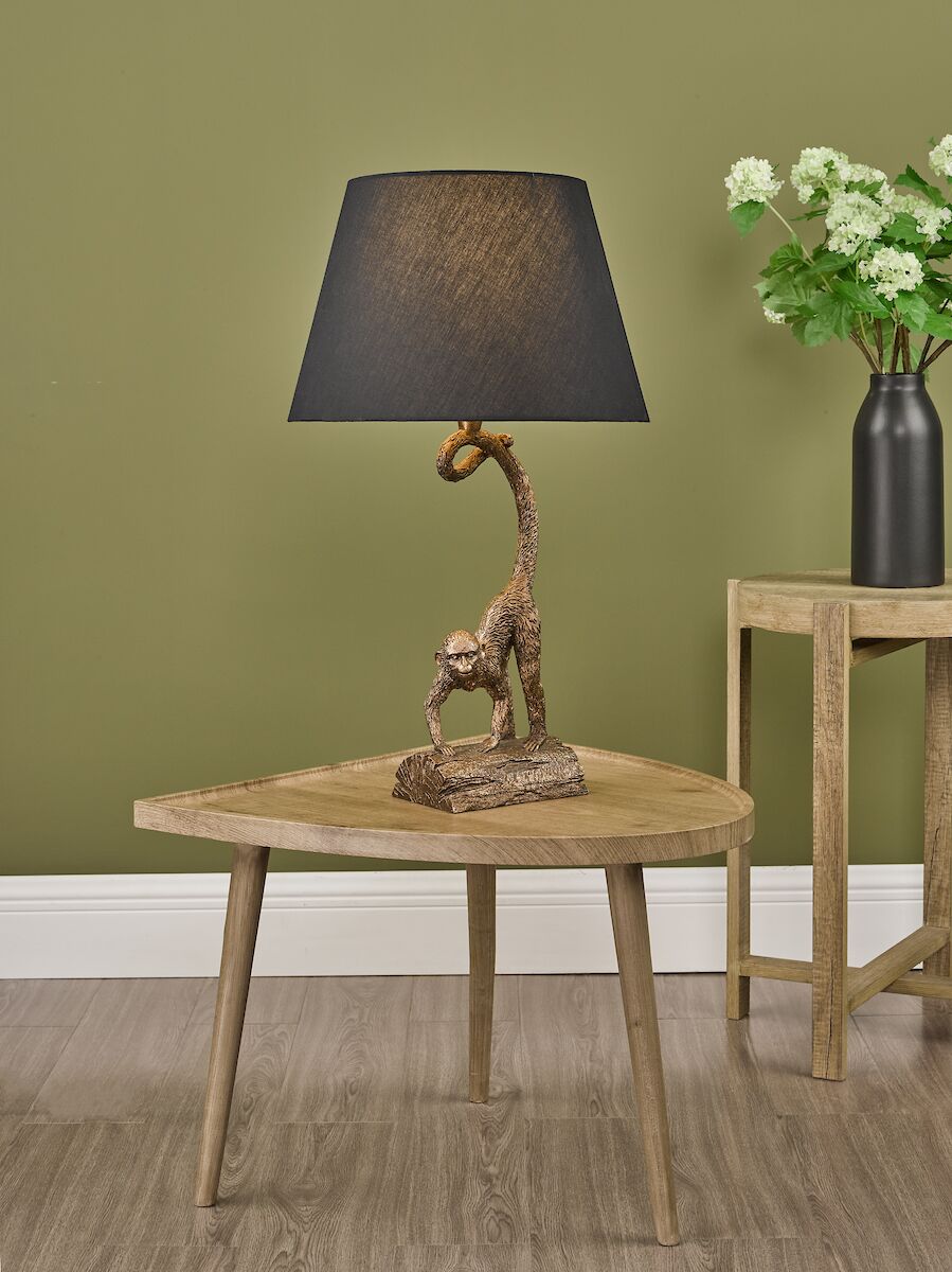 Dwayne Monkey Table Lamp Bronze With Shade Matt Bronze - Image 5