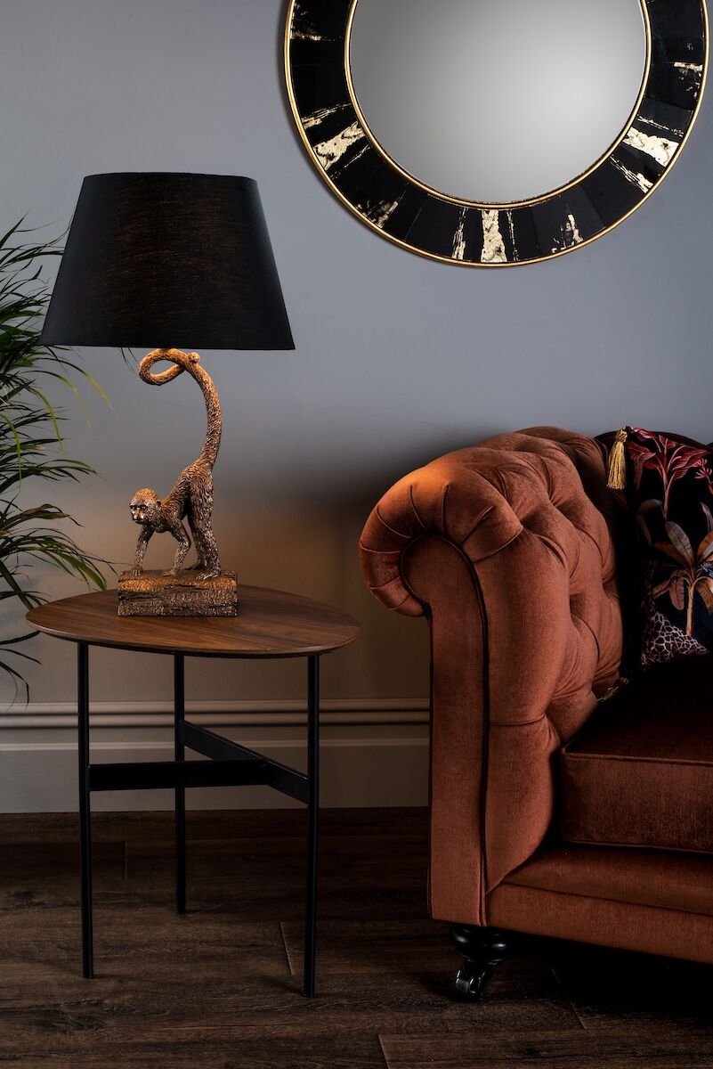 Dwayne Monkey Table Lamp Bronze With Shade Matt Bronze - Image 6