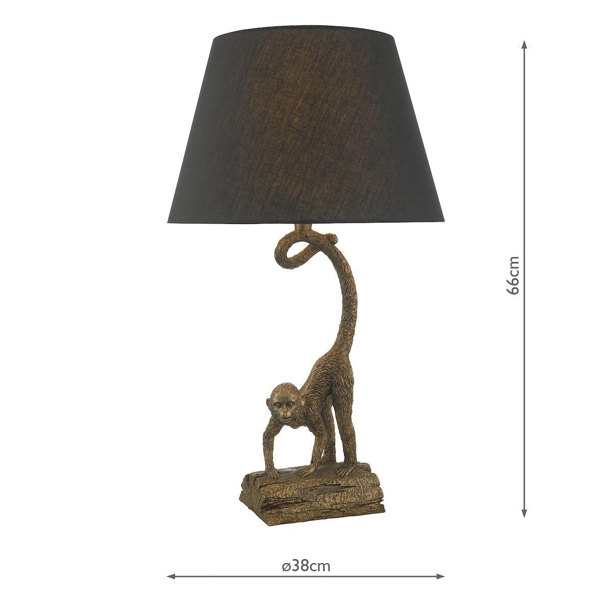 Dwayne Monkey Table Lamp Bronze With Shade Matt Bronze - Image 7