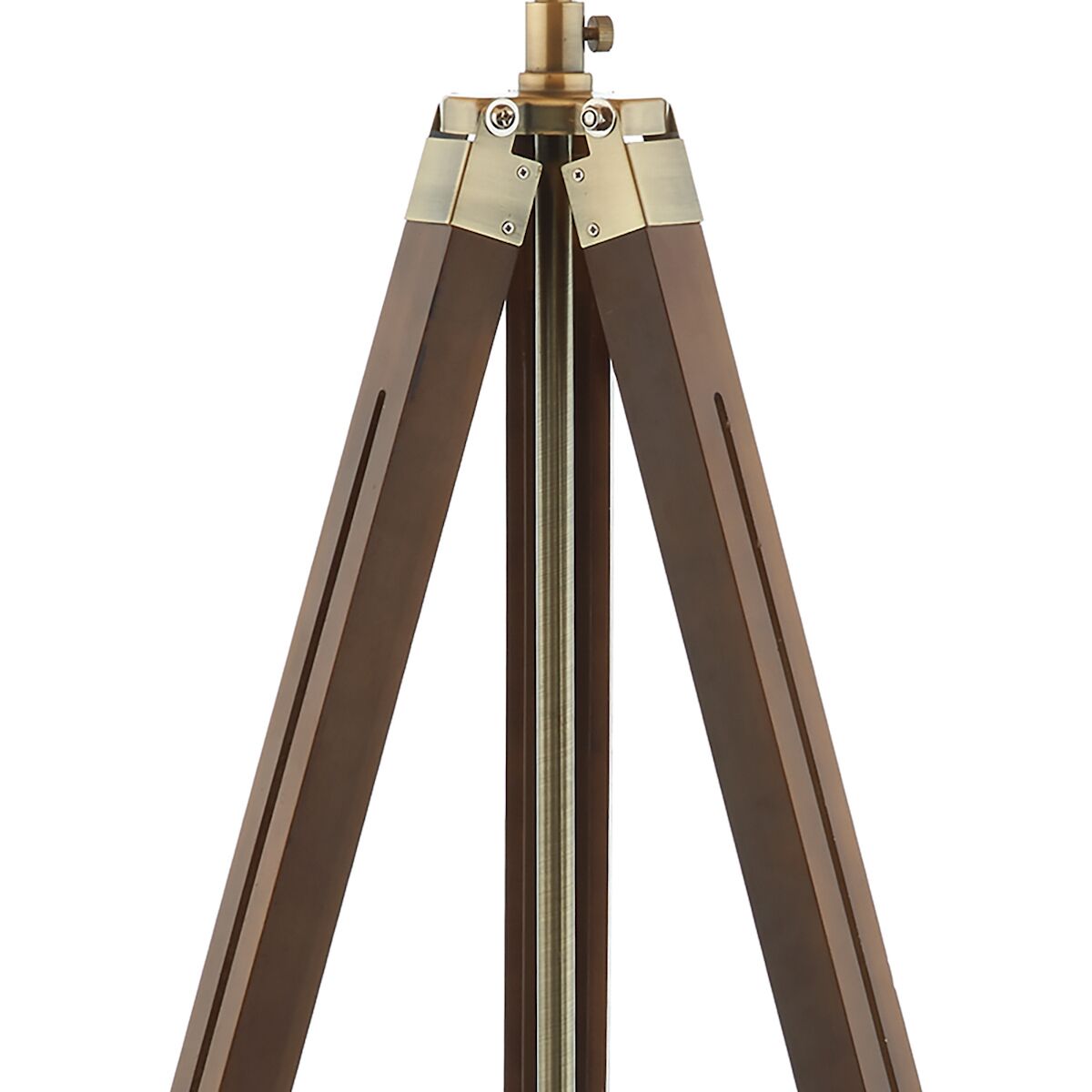 Easel Tripod Floor Lamp Dark Wood Antique Brass Base Only<br>Dark Wood - Image 2