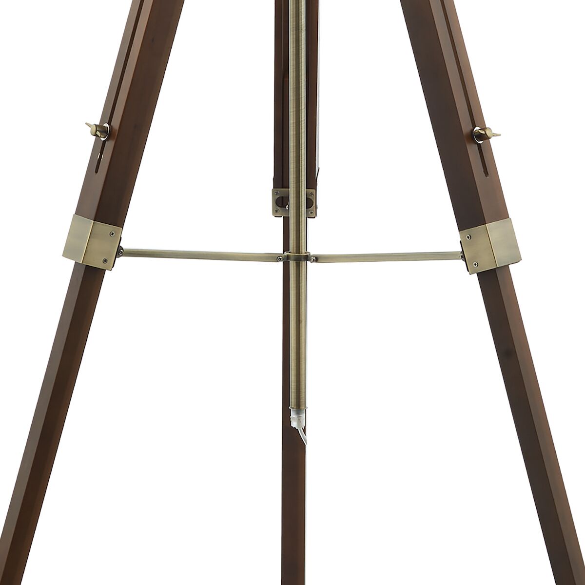 Easel Tripod Floor Lamp Dark Wood Antique Brass Base Only<br>Dark Wood - Image 3